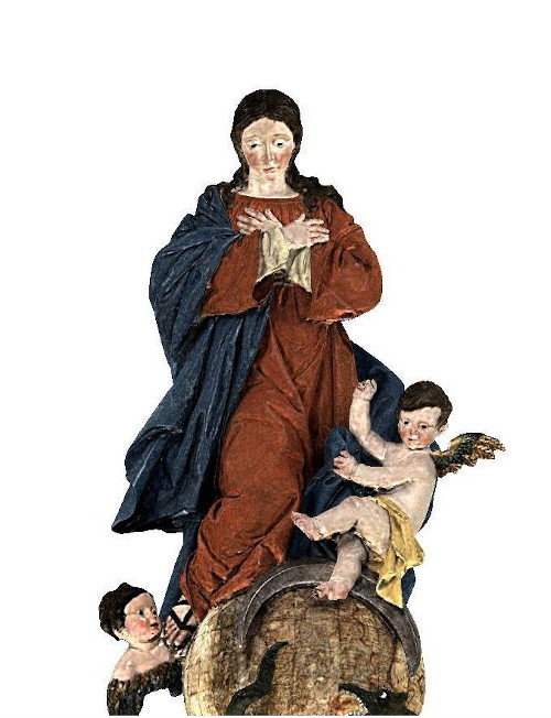 Final scan of the statue of the Virgin Mary on the globe